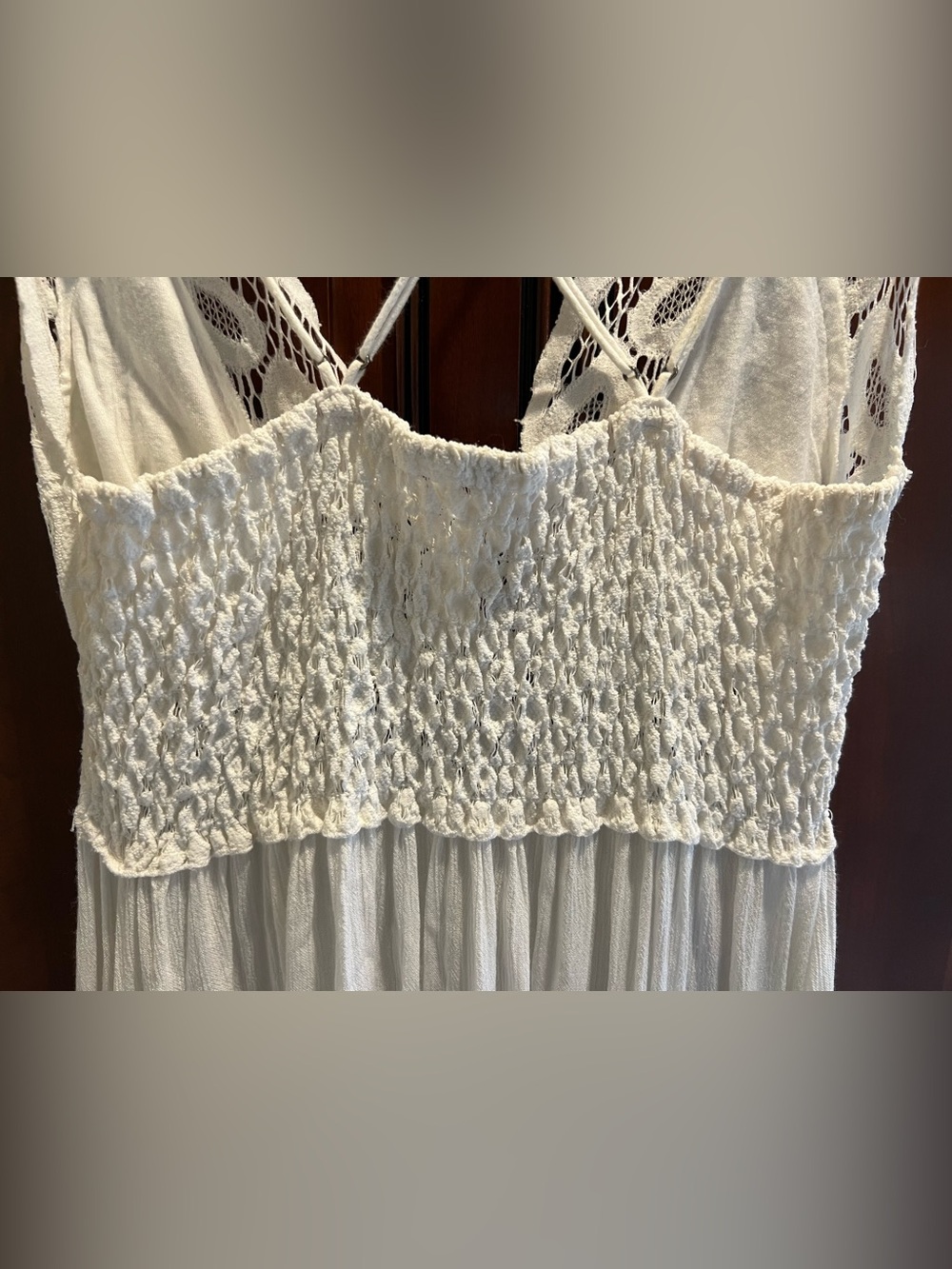 Free People Adella Dress White Lace Babydoll Slip Dress Boho - M - Picture 8 of 10